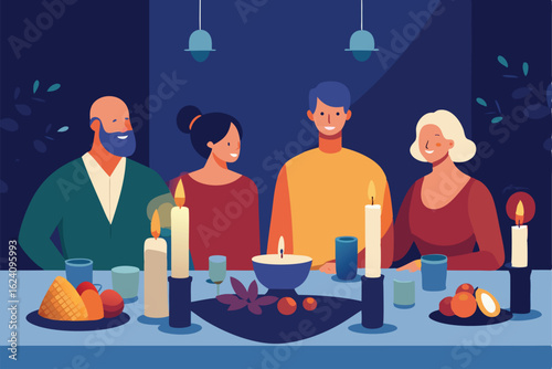generous family photo at a festive dinner table w.eps