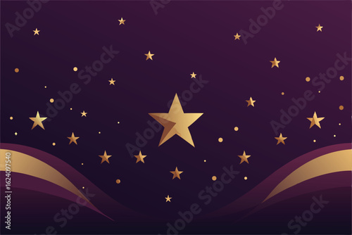 glamorous wallpaper with shimmering gold stars and.eps