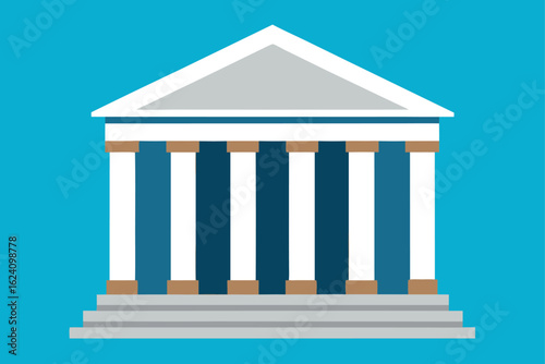 government courthouse facade with ionic columns   (1).eps