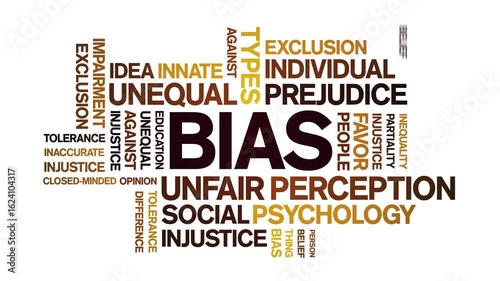 Bias animated word cloud-text design animation tag kinetic typography seamless loop.