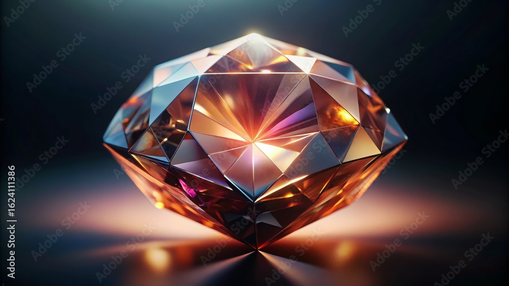Faceted Gemstone with Brilliant Light Faceted Gemstone with Brilliant Light