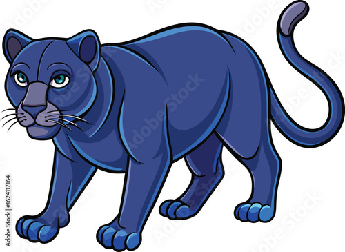 "Stylized Panther Illustrations in Motion: Silhouettes and Detailed Forms"