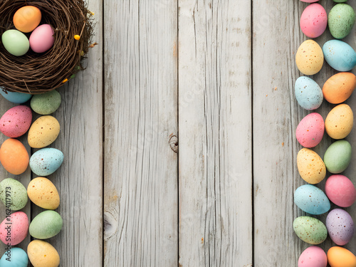 Easter background with eggs.