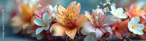 Lily gardenia by flower crown concept. A beautiful arrangement of colorful flowers in vibrant hues.