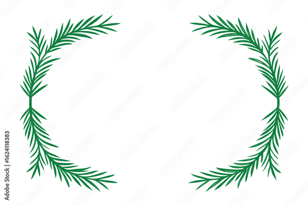 hand painted style pine branches framing a blank s (1).eps