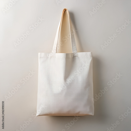 White tote bag mockup on a studio background.