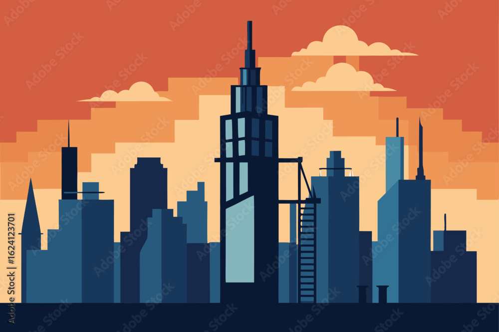 Obraz premium high rise under construction with skyline view (1).eps