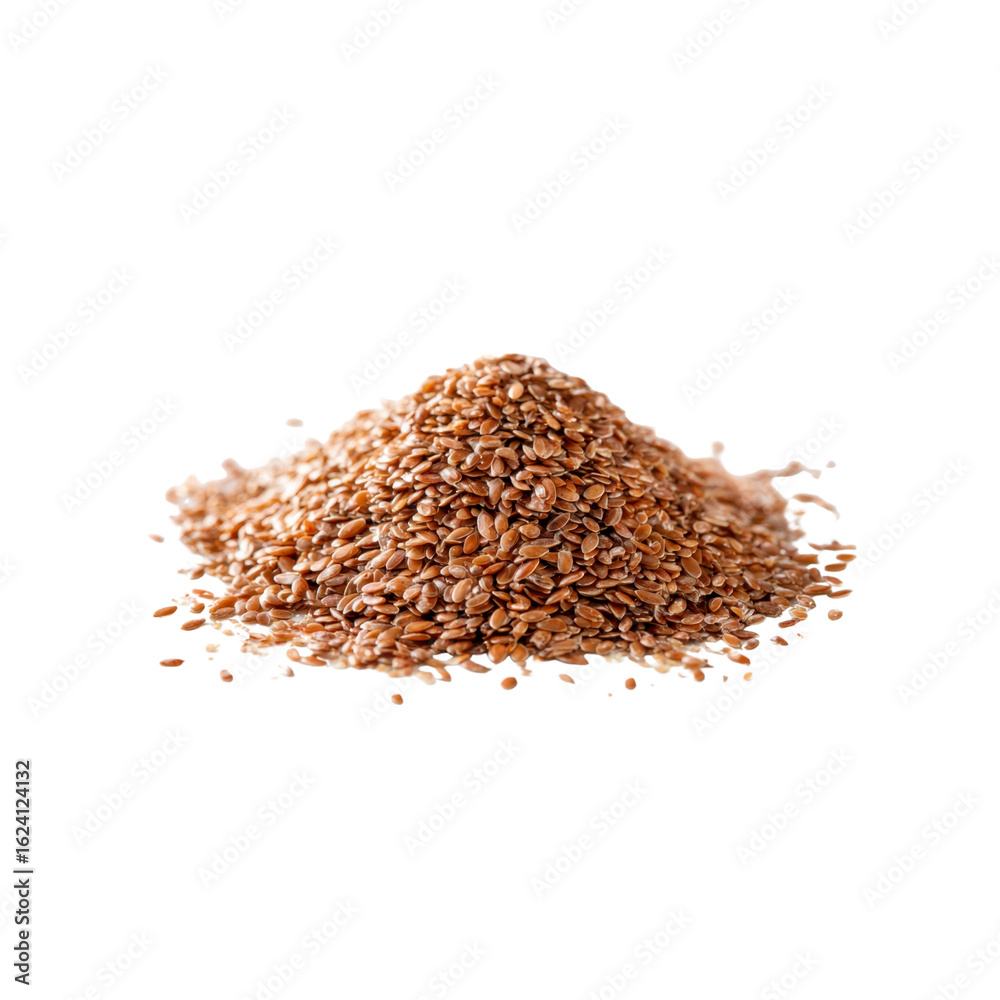 Heap of Brown Flax Seeds Isolated on Black Background Heap of Brown Flax Seeds Isolated on Black Background