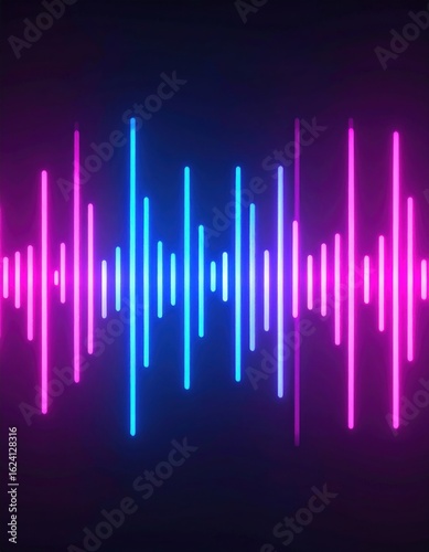 Neon sound wave graphic