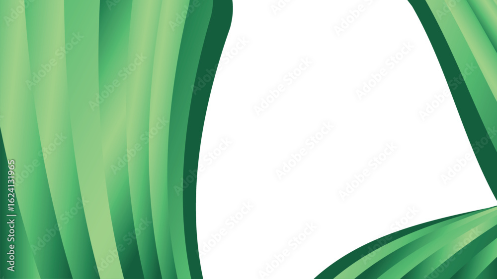 Fototapeta premium Green Curtain Background Abstract Vector Design with White Space