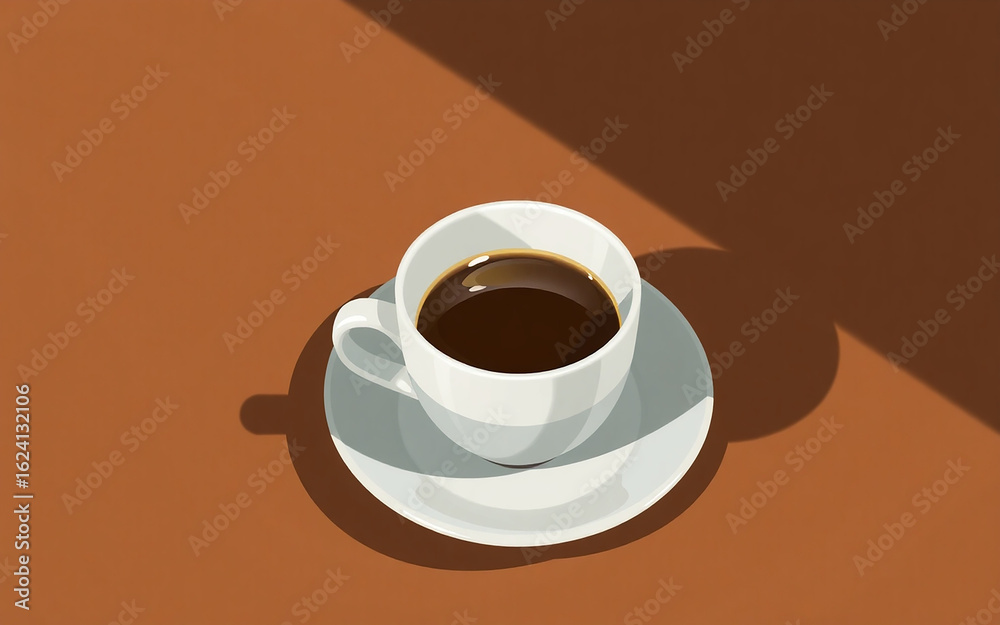 Fototapeta premium High Detail Clear Illustration of Hot Drink in Natural Setting