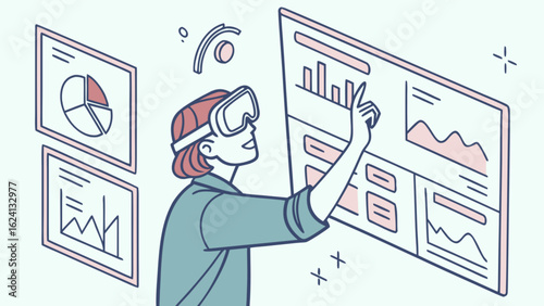 Vr data analysis augmented reality visualization business intelligence dashboard immersive experience interface