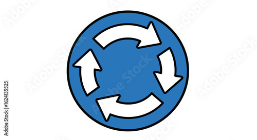 Recycling Symbol Circular Arrows – Blue Sustainability Icon