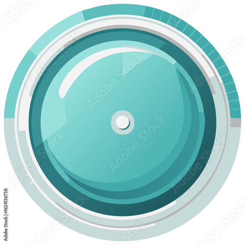 Aquamarine Spherical Design with Inner Circle and Rim Detailing Concept