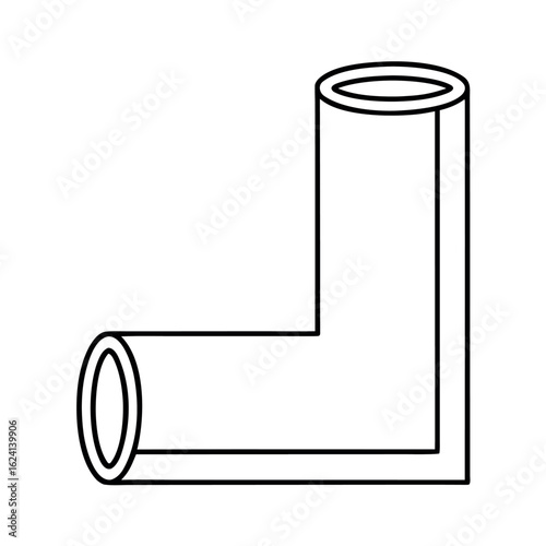 Minimalist l shaped pipe bend with clean lines and industrial aesthetic