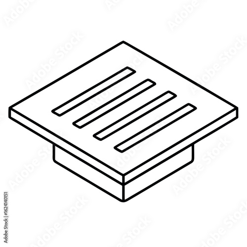 Modern square floor drain with a sleek linear slit ideal for contemporary bathroom and shower designs