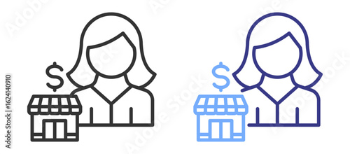 Woman Entrepreneur icon color