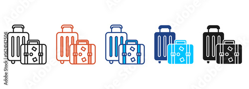 Luggage Icon Set Multiple Style Collection