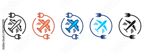 Airplane Icon Set Multiple Style Collection