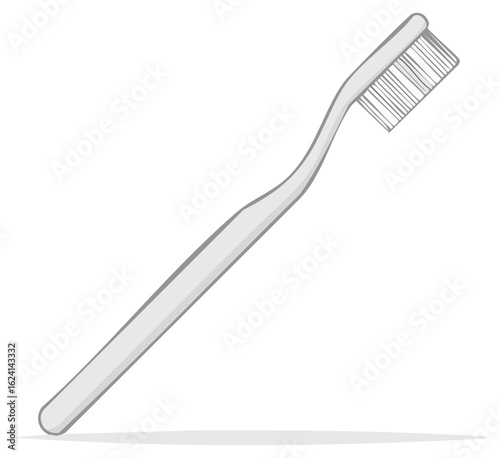 Greyscale vector illustration of a simple toothbrush for concepts of oral hygiene and dental health