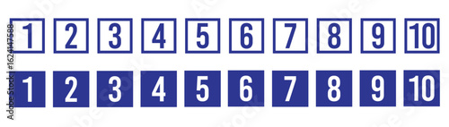 simple bullet point number icon set of 1- 10