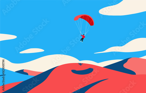 Parachute, exquisite vector pattern.