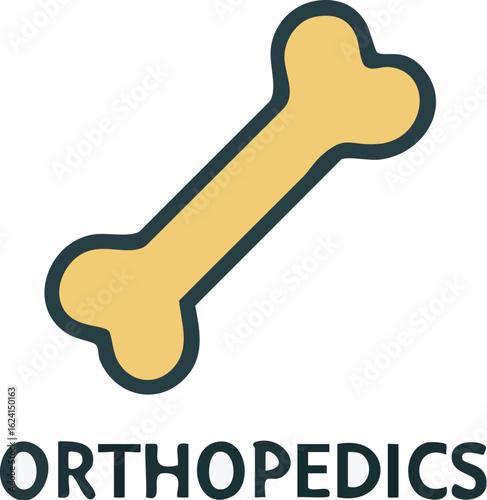 Orthopedics Bone Medical Symbol Icon.