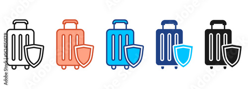 Travel Insurance Icon Set Multiple Style Collection