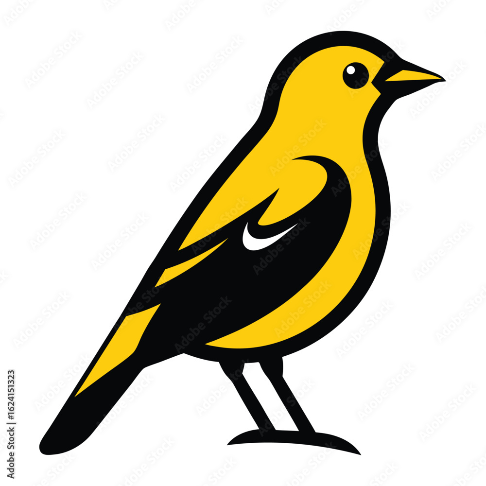 Obraz premium Solid color Western Tanager animal vector design