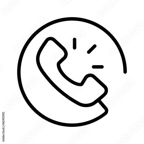 Vector black line icon for Phone receiver