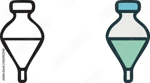 Plumb bob construction tool icon set.
