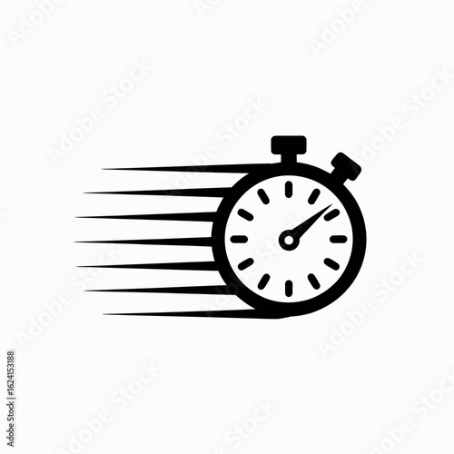 Fast Stopwatch Icon Representing Speed and Time Measurement for Performance Tracking