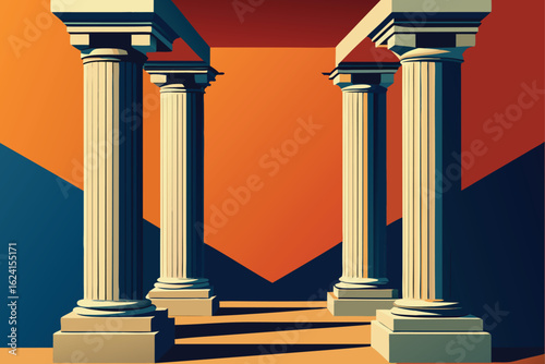 interior architectural detail drawings of columns .eps
