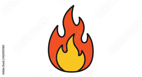 Stylized flame graphic with vibrant colors ideal for digital media and branding materials