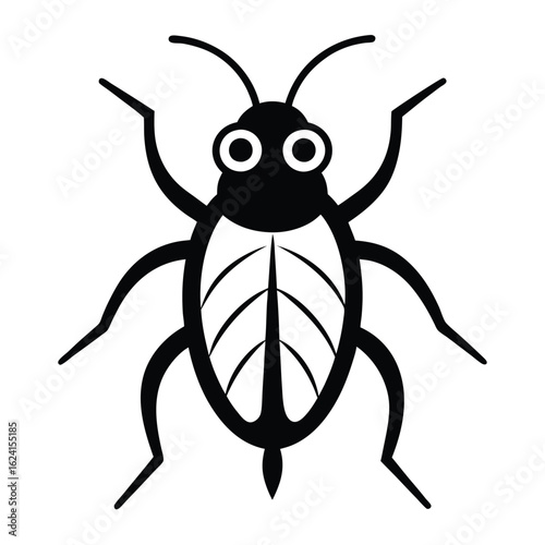 Solid color Water Bug animal vector design