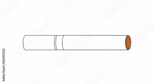 Illustration depicting a solitary cigarette, symbolizing addiction and health risks associated with smoking harmful substances
