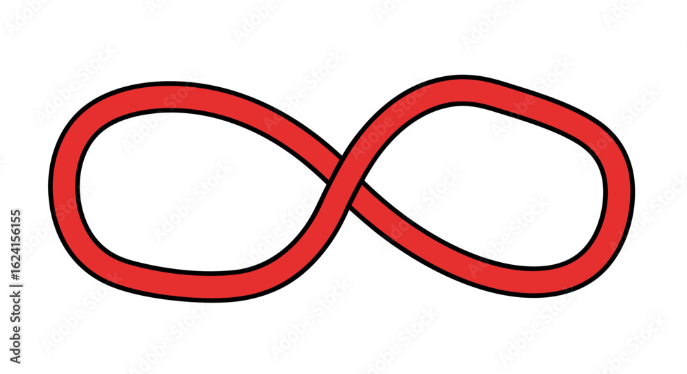 Fototapeta premium A symbolic depiction of limitlessness using a vibrant looping element, conveying everlasting concepts of eternity or continuity presented against a