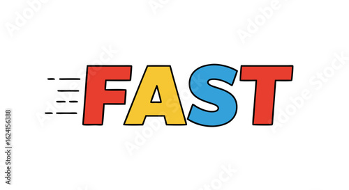 Dynamically Expressing Speed: A Vivid Illustration of the Word "Fast" in Motion