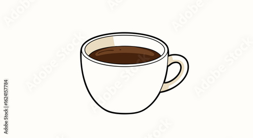 Aromatic Embrace: Simple Cup of Dark Coffee Illustration for Coffee Lovers Delight 150 characters, minimum 150 characters, no comma or special