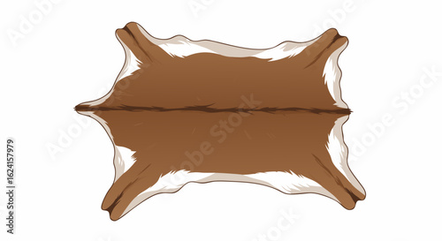 A Rugged Hide: Faux Animal Fur Illustration on Crisp White Backdrop Depicting Wild West Aesthetic