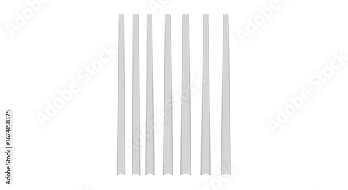 Minimalist vertical parallel bars in pale gray color against a clean white backdrop creating a sense of order and subtle texture