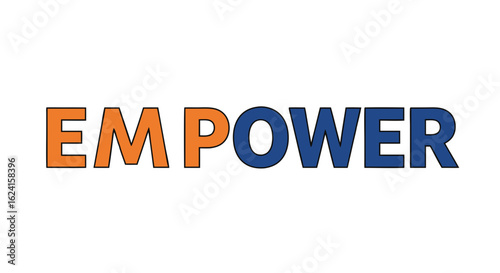 Boldly Empowering: An Illustration of a Word Displaying Strength and Capability