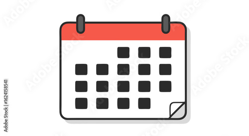 Stylized Calendar Icon Design for Planning and Schedule Management in Digital Format