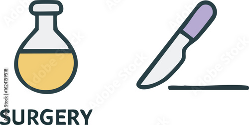Surgery Tools and Equipment Illustration.