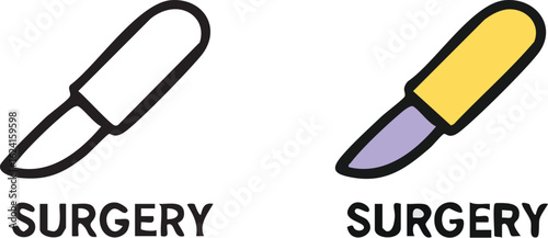 Surgical Scalpel Icon Set for Medical Procedures.