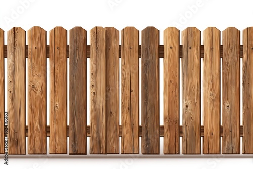 wooden fence on white background