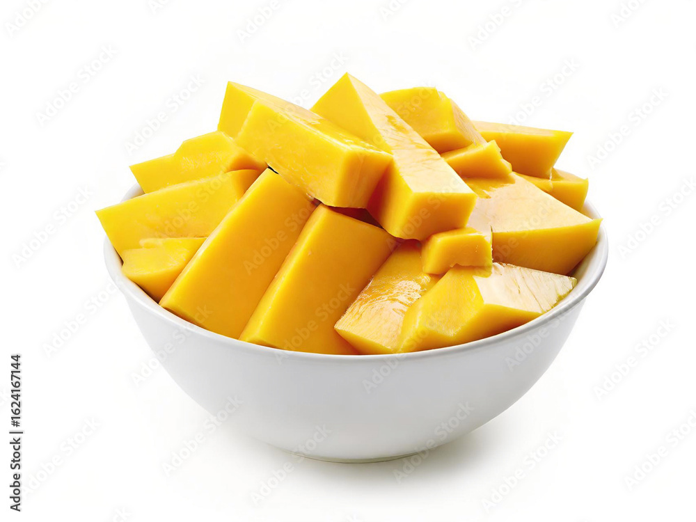 mango slices on a white plate mango slices on a white plate