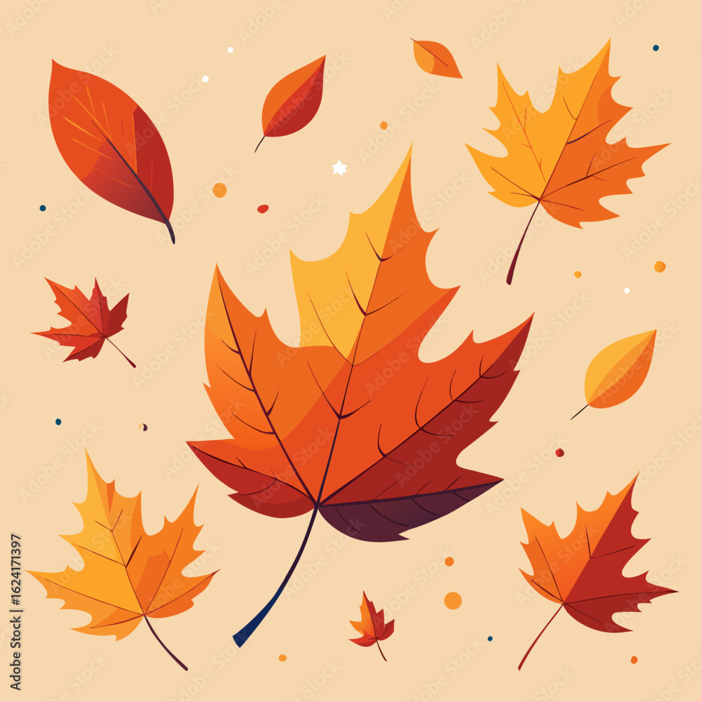 Fototapeta premium autumn leaves on white background