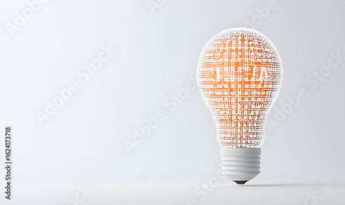 Wallpaper Mural Modern Light Bulb with Circuit Design on a Clean Background Torontodigital.ca