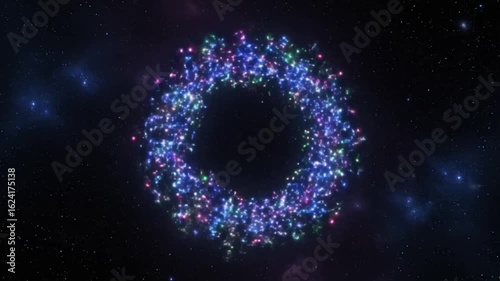 Cosmic Ring of Multicolored Lights in Deep Space